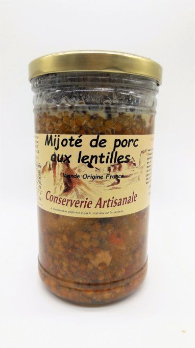 Mijote lentille BIO au porc de chez nous.